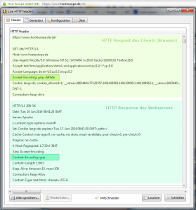 Screenshot von Live HTTP Headers
