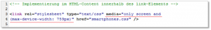 Mediaquery als Link-Element eingebunden