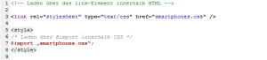 CSS-Angaben können nachgeladen werden.