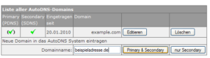 Externe Domain in Auto-DNS eintragen