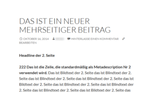 Seite 2 - Mehrseitiger WordPress-Beitrag (Standard)