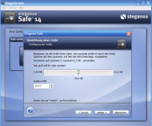 Abbildung - Steganos Safe-einrichten_Sizen