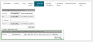 Abbildung - SSL-Zertifikat auswählen