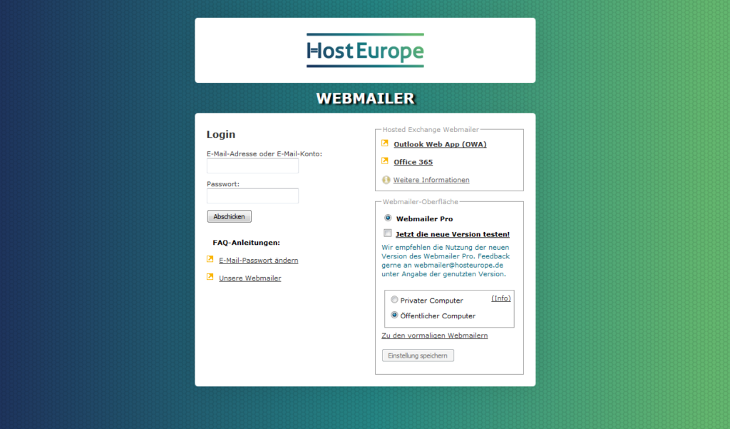 hosteurope webmailer login hosteurope webmailer login