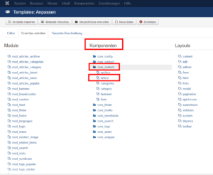 Abbildung 06 - Template anpassen - Komponenten