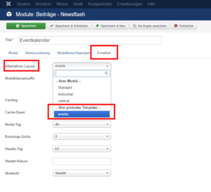 Abbildung 27 - Module Beiträge Newsflash_Erweitert
