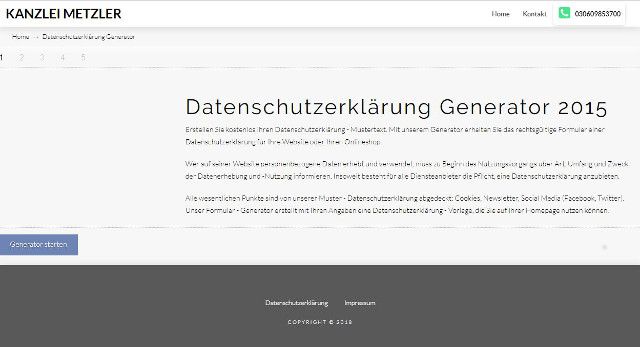 Datenschutzerklärung dsgvo generator kostenlos