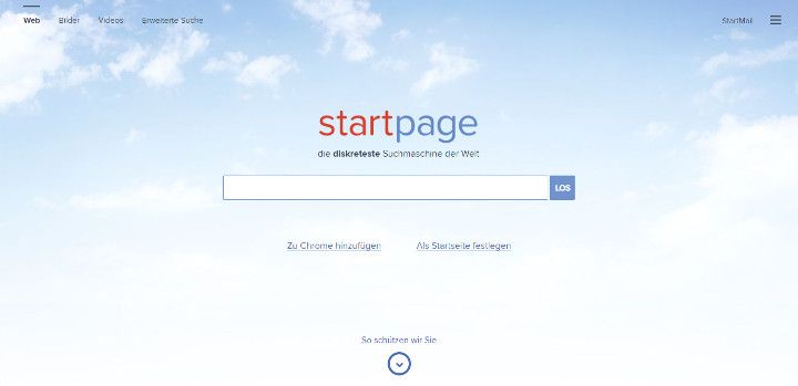 Abbildung - StartPage Web Suchen