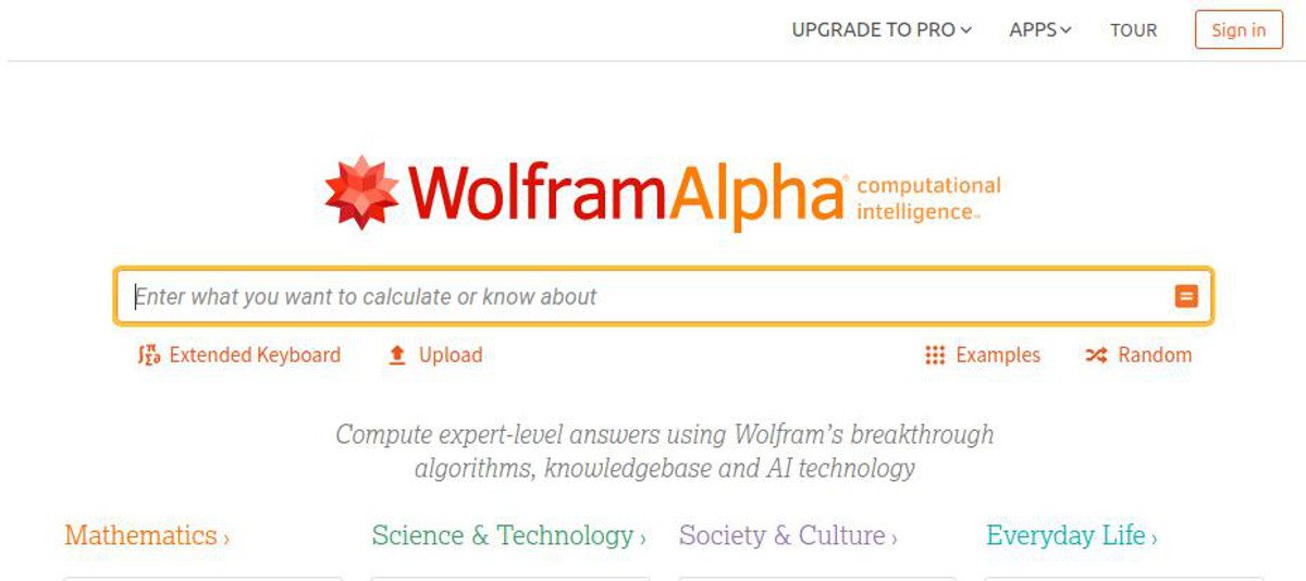 Abbildung - Alternative Suchmaschinen – Wolfram-Alpha