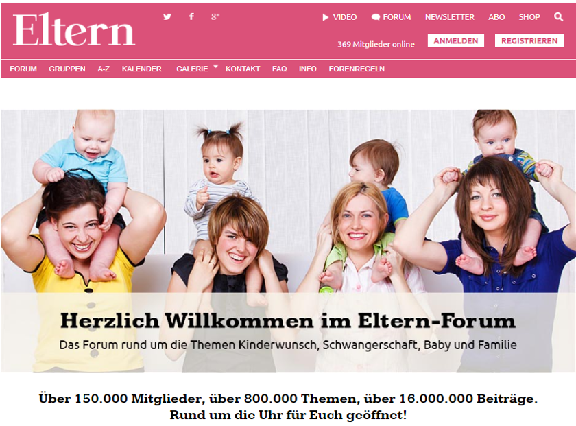 abbildung - Webseite eltern-de - screenhot