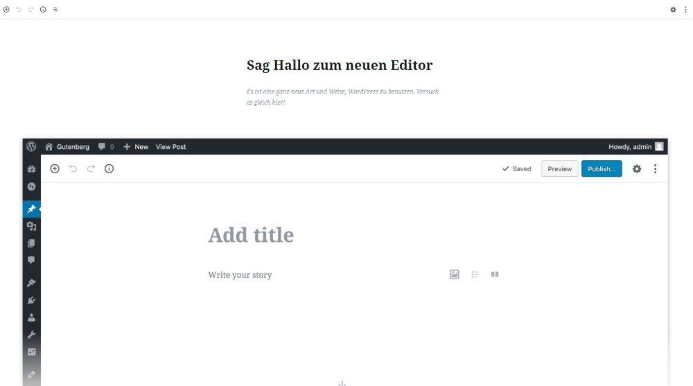 Testseite - Die Funktionen des WordPress Gutenberg Editors zum Testen auf WordPress-ORG
