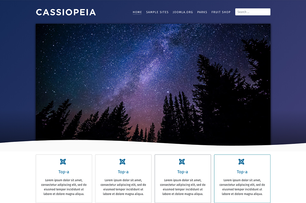 Abbildung - Cassiopeia - das neue Joomla 4 Frontend Template