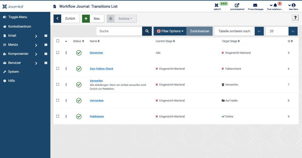 Abbildung_10_-_Joomla_Liste der Transitionen für einen Workflow