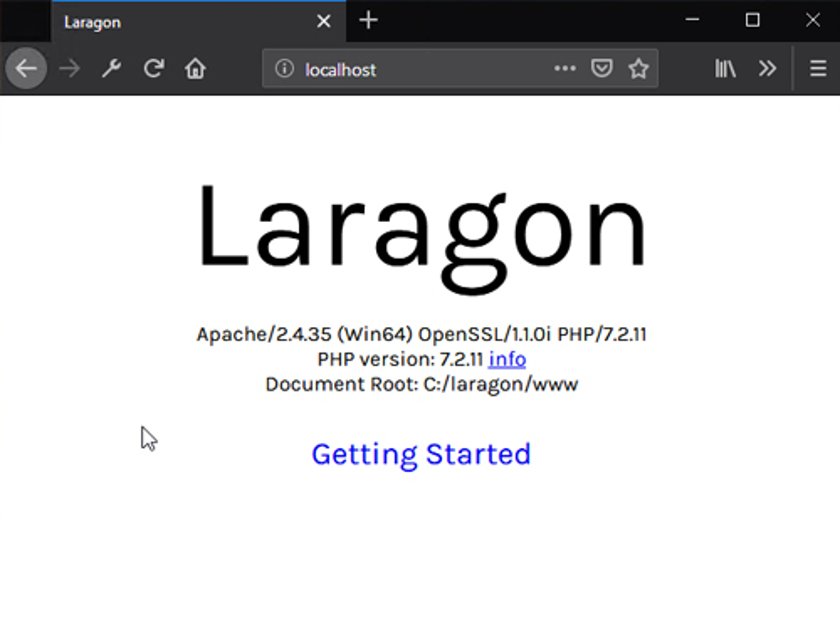 Abbildung 5 Konfiguration von Laragon - die Startseite