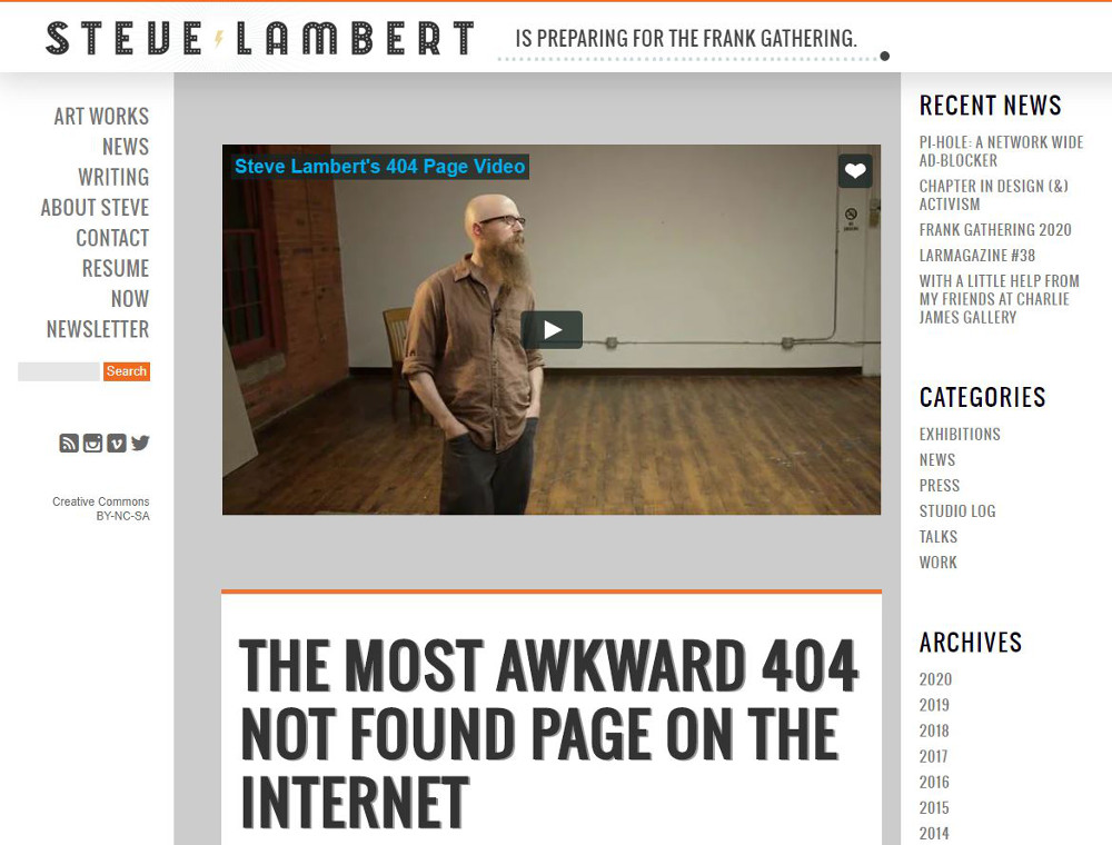 Abbildung_-_Die kreativsten 404-Fehlerseiten – Beispiel Steve Lambert