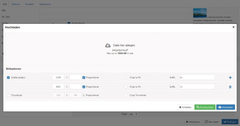 Abbildung - Bilder hochladen
