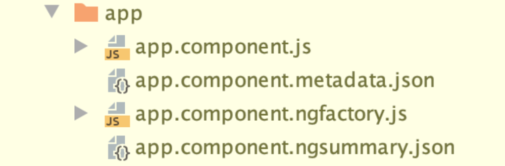 Abbildung 1 Angular-Apps mit der Ivy Rendering-Engine - Mit der ViewEngine werden aus einer Komponente zwei JavaScript-Dateien und zwei JSON-Dateien generiert