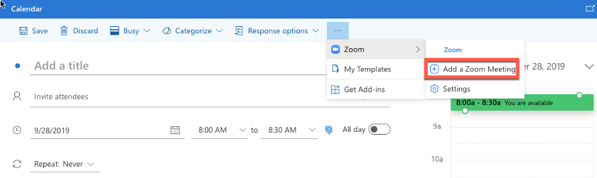 zoom outlook plugin