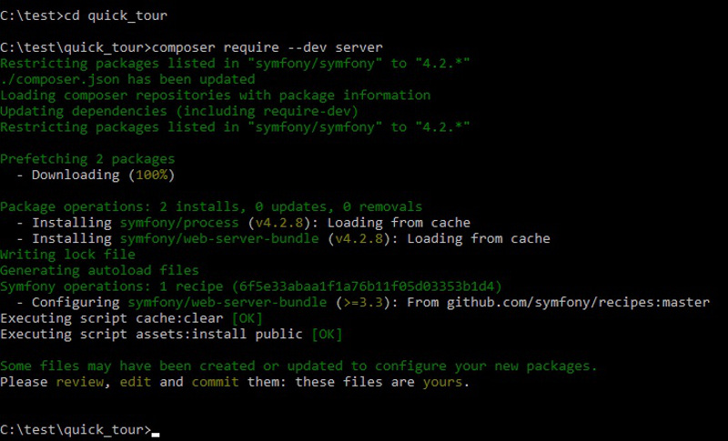 Abbildung Framework Symfony - Den Server starten.