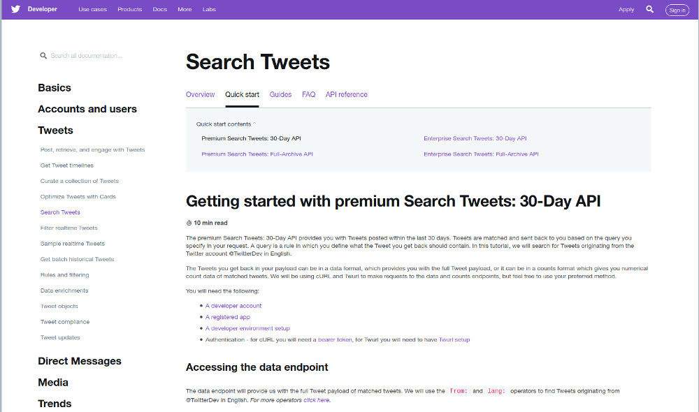 Abbildung Nützliche Public APIs im Überblick - Twitter erlaubt über APIs den Zugriff auf Teile des Service