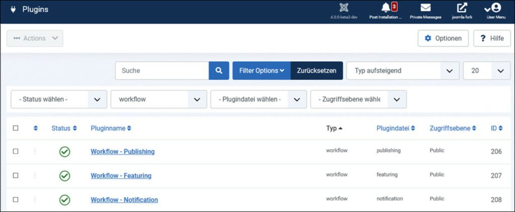 Abbildung - Die Workflow-Plugins