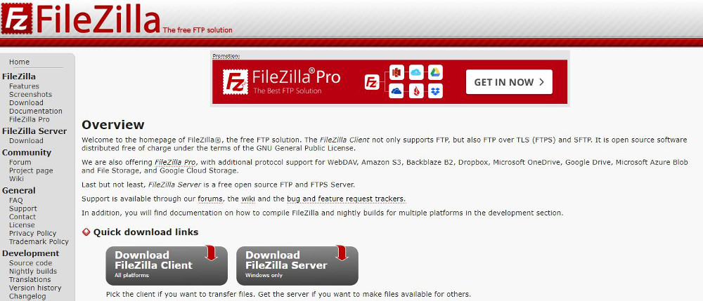 Abbildung - Kostenlose FTP-Clients - das Tool File Zilla