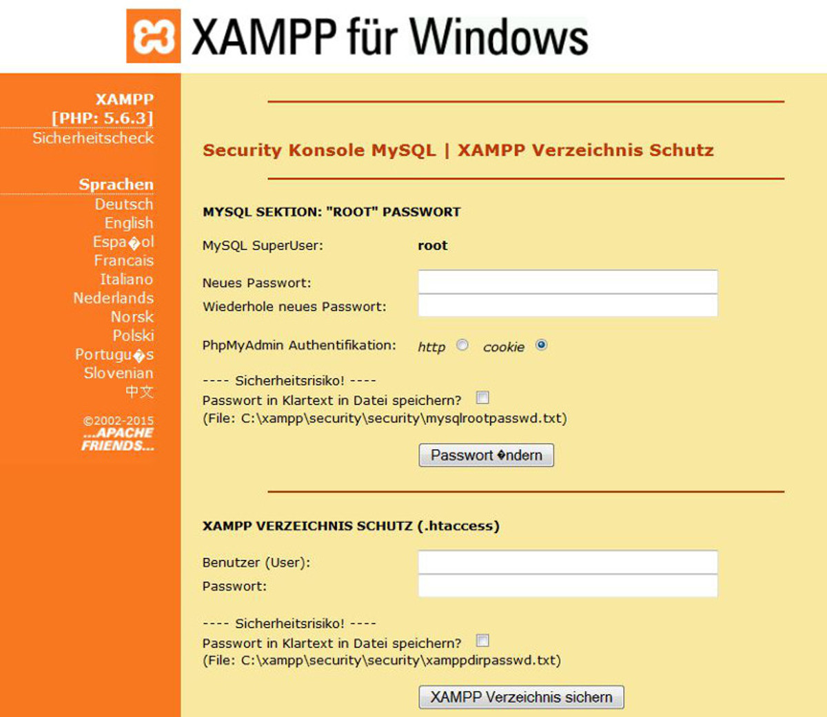 Abbildung: Lokale WordPress-Installation - XAMPP für Windows