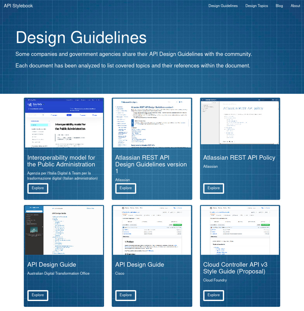Abbildung - Das API Stylebook enthält Design Guidelines für die HTTP-APIs