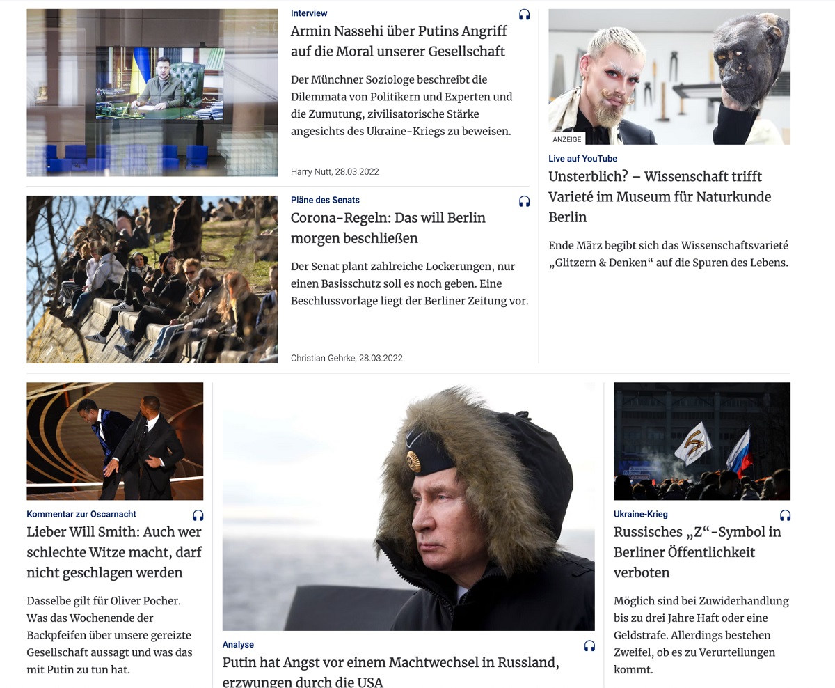 Als Newsartikel getarnte Werbung (rechts oben).