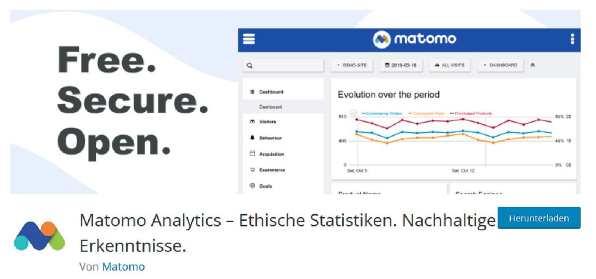Abbildung: E-Commerce Statistic - Screenshot Matomo Analytics 