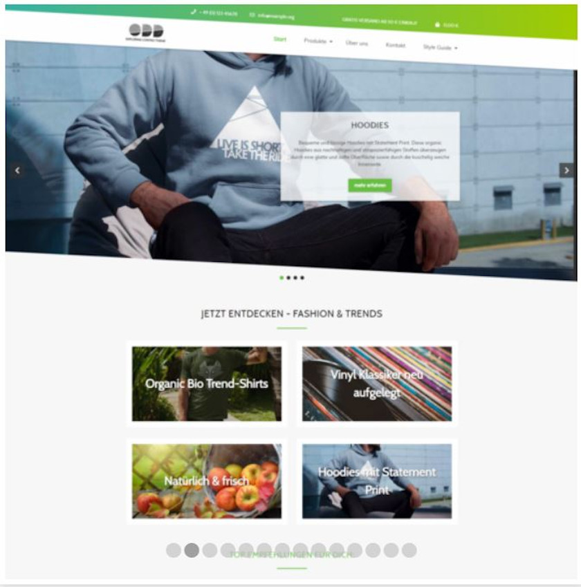 Abbildung - Contao-Theme mit E-Commerce-Shop