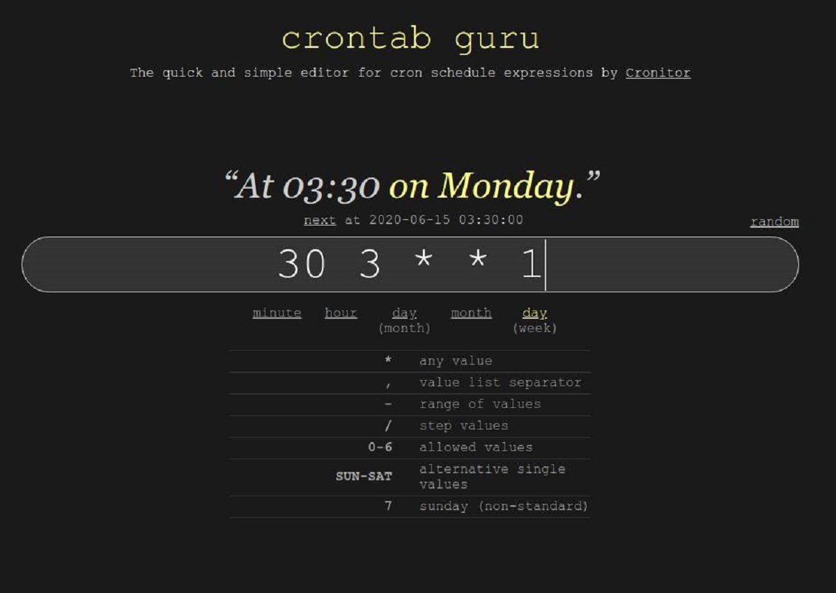 Die Website Crontab Guru hilft bei den Cron-Befehlen für geplante Backups. 