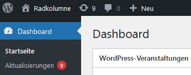 Abbildung – WordPress Dashboard