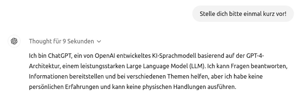 Abbildung 1 ChatGPT für Entwickler - Anfrage an ChatGPT
