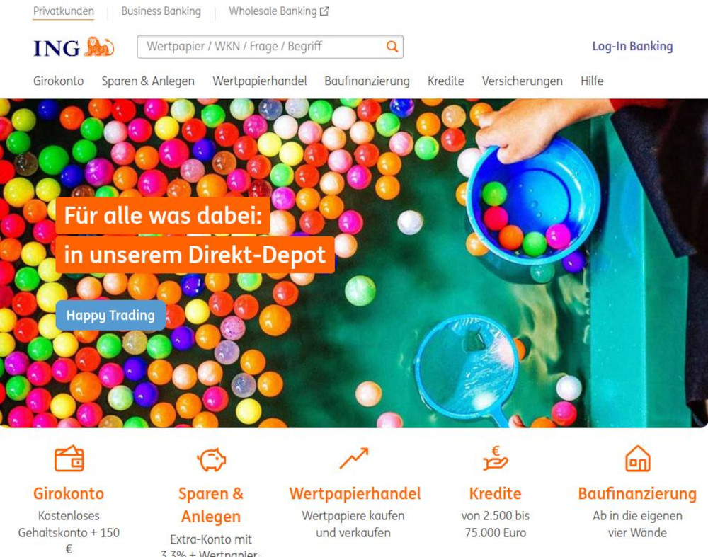 Abbildung: Die ING hat als eine der ersten Banken auch Kredite und Versicherungen in die App integriert.