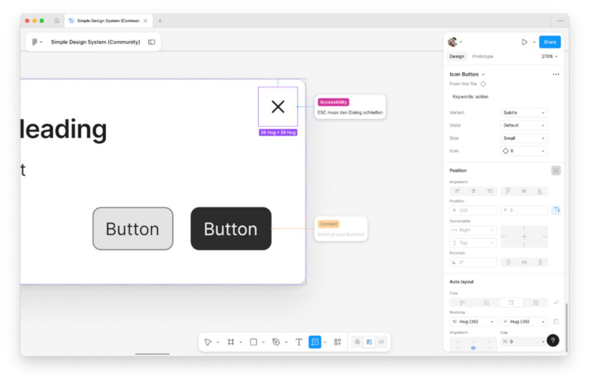 Abbildung: Anmerkungen können sowohl im Design als auch im Dev Mode hinterlegt werden