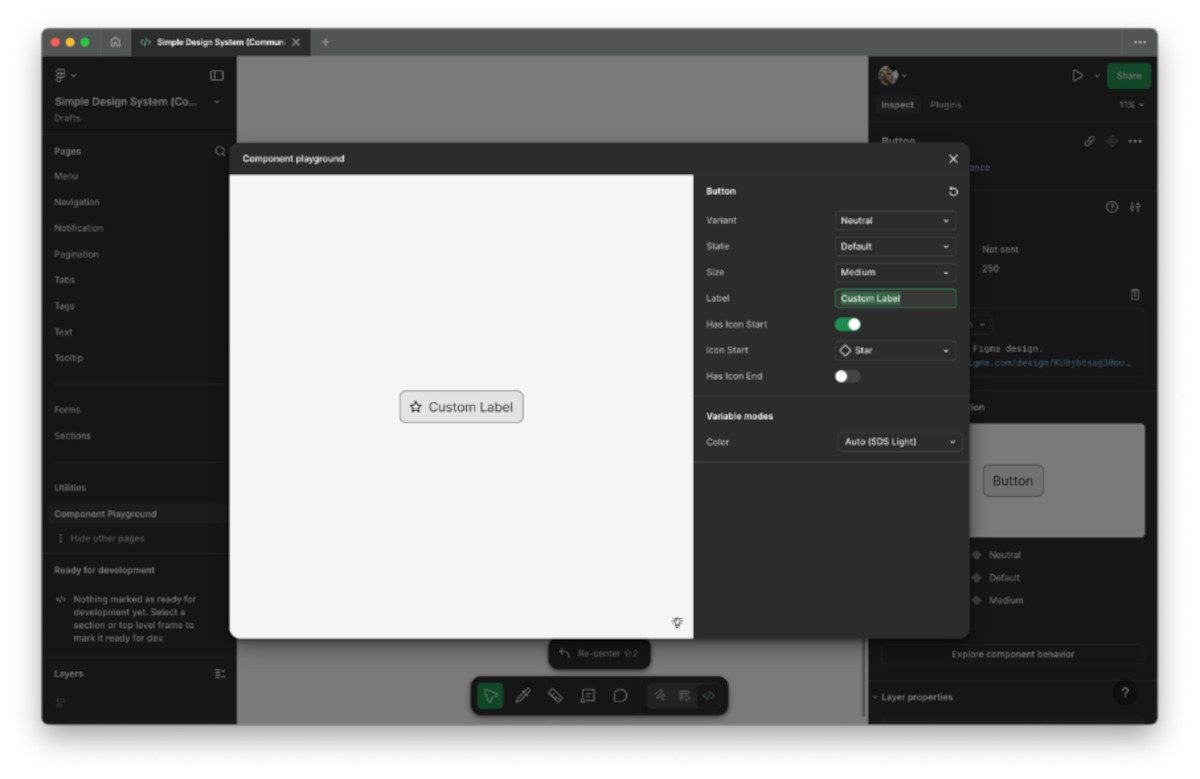 Abbildung: Component Playground in Figma