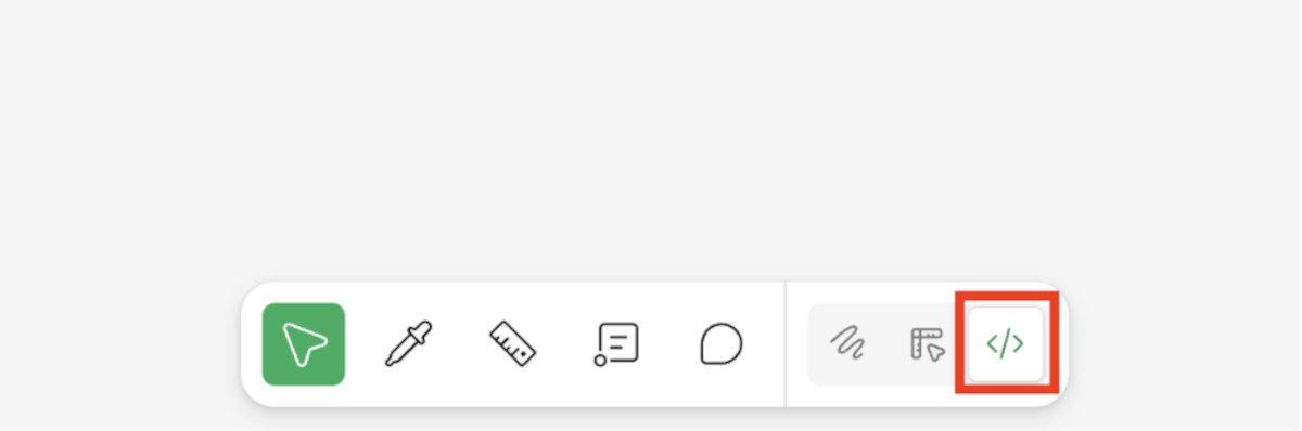 Abbildung: Werkzeugleiste mit aktivem Dev Mode