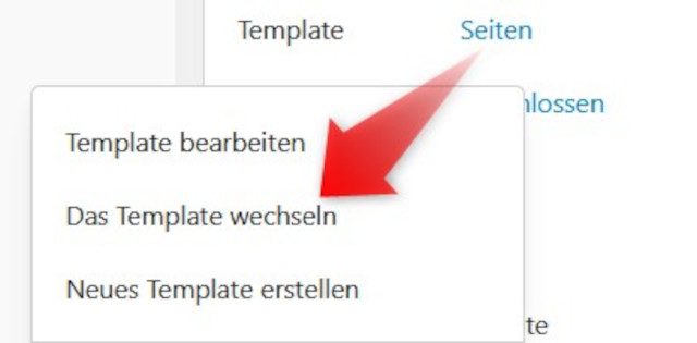 Abildung: Das Template wechseln
