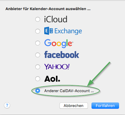 Caldav einrichten